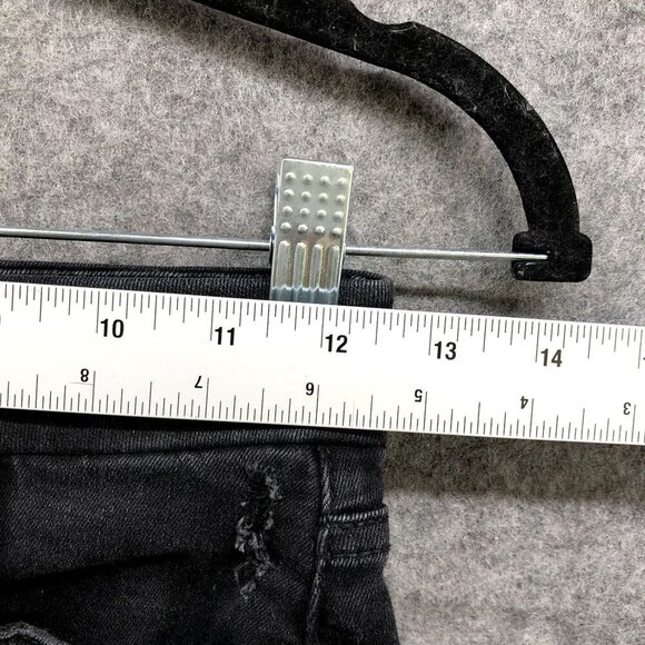 American Eagle Curvy Hi Rise Mini Jean Skirt Size 0 Next Level Stretch Black - Picture 6 of 10